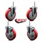 Service Caster 5 Inch Red Polyurethane Wheel Swivel 34 Inch Threaded Stem Caster Set 2 Brakes SCC SCC-TS20S514-PPUB-RED-34212-2-TLB-2 - alternate 5